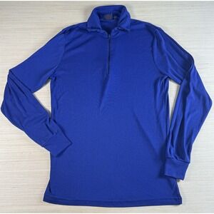 Patagonia Capilene Long Sleeve 1/4 Zip Pullover Shirt Men's‎ Large Blue Solid